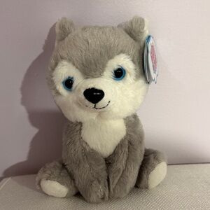 NWT Husky Gray and White Plush Small
